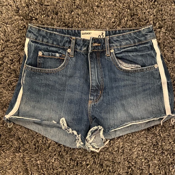 Denim shorts with white stripe down the side - Picture 2 of 2